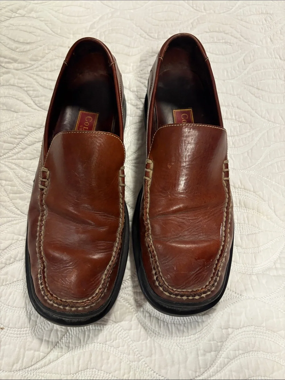 Cole Haan Nike Air Brown Leather Slip-On Loafers